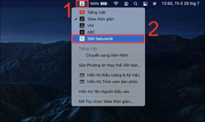 Cách chuyển bàn phím tiếng Hàn trên macOS.