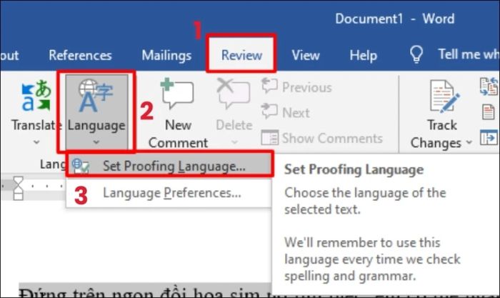 Ví dụ minh họa cách tắt kiểm tra lỗi chính tả cho một đoạn văn bản
