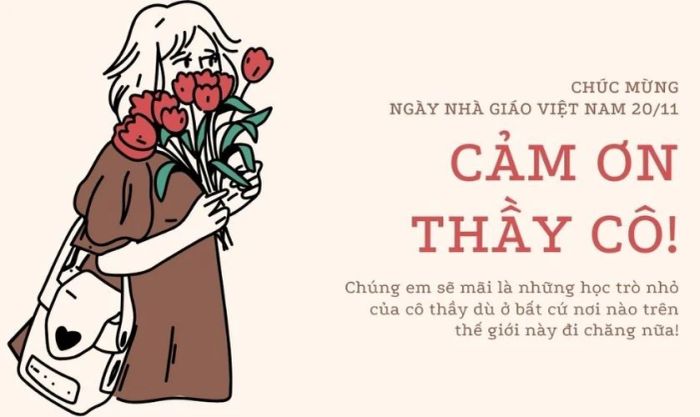 Mẫu thiệp với lời chúc ý nghĩa dành tặng tập thể thầy cô giáo