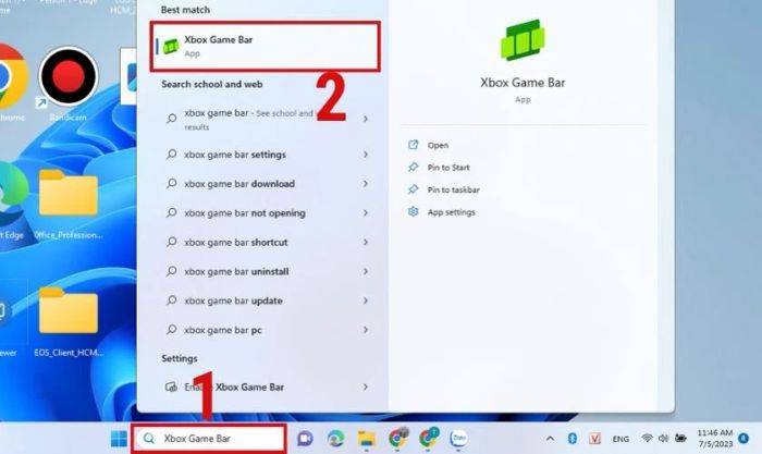 Chụp màn hình Windows 11 bằng ứng dụng Xbox Game Bar