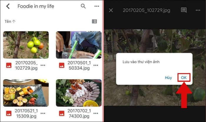 Lưu trữ và tải ảnh cần chuyển từ Android về iPhone