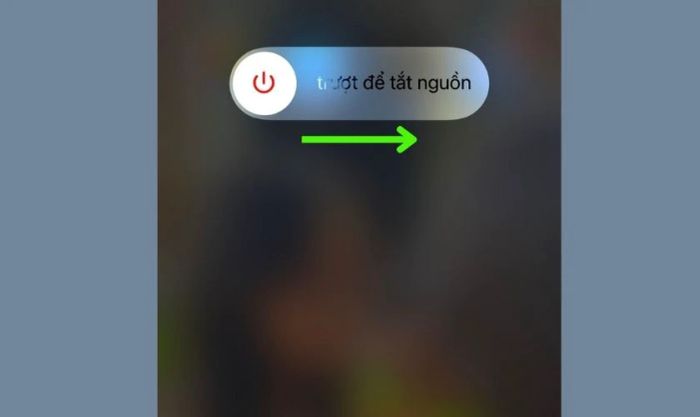 Kéo thanh trượt sang phải để tắt nguồn