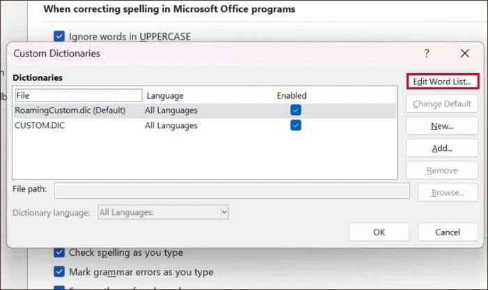 Ví dụ minh họa cách sử dụng từ điển trong Word