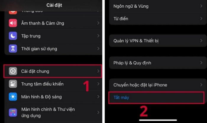 Hướng dẫn tắt nguồn iPhone nhanh chóng qua Cài đặt