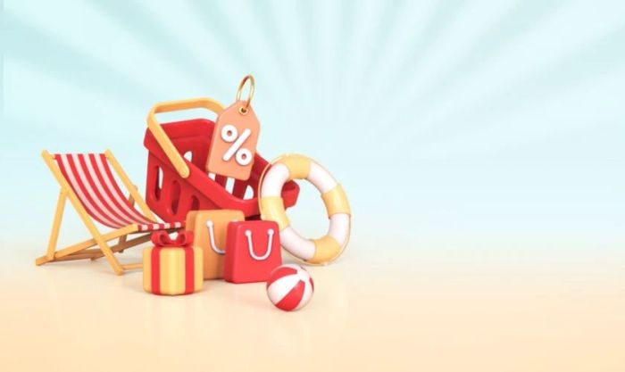 Nền Black Friday với chủ đề biển