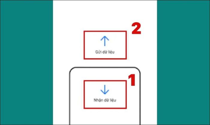 Nhấn vào mục Nhận dữ liệu và chọn Gửi dữ liệu