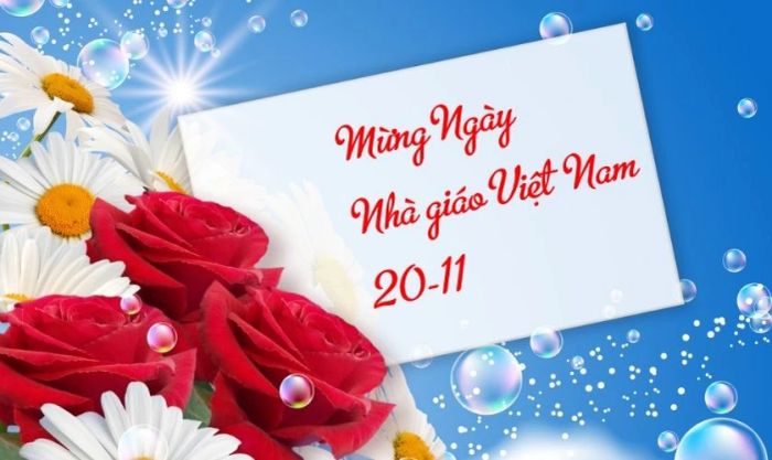 Thiệp chúc mừng 20/11 kết hợp họa tiết hoa đẹp mắt và ý nghĩa