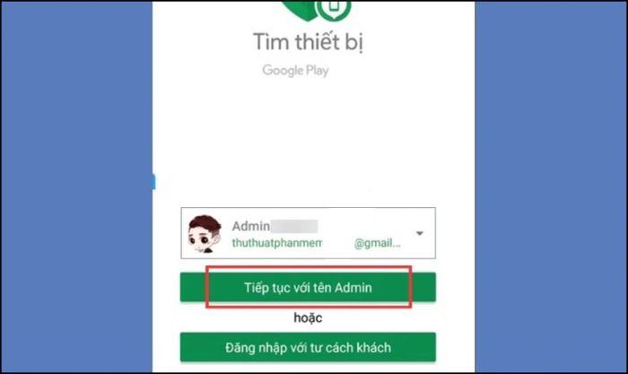Khởi động ứng dụng và đăng nhập bằng tài khoản Google của bạn trên thiết bị