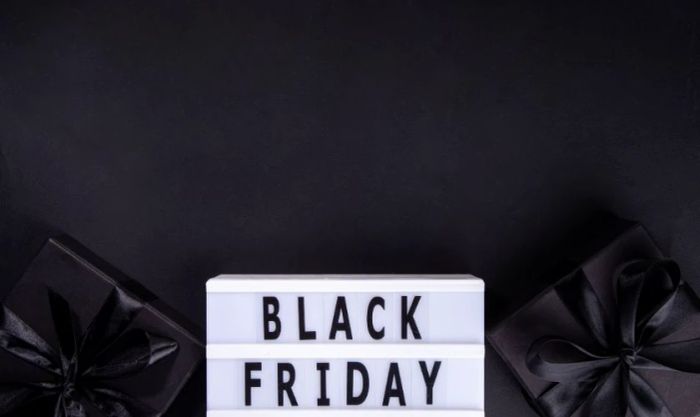 Hình nền Black Friday màu đen kết hợp khung trắng