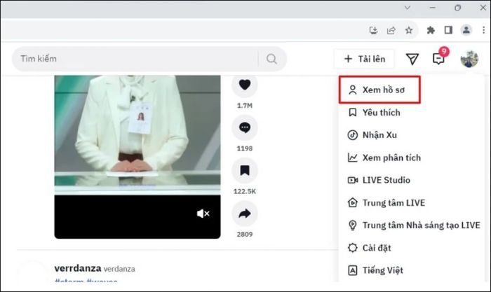 Nhấn vào mục Xem hồ sơ để tiếp tục