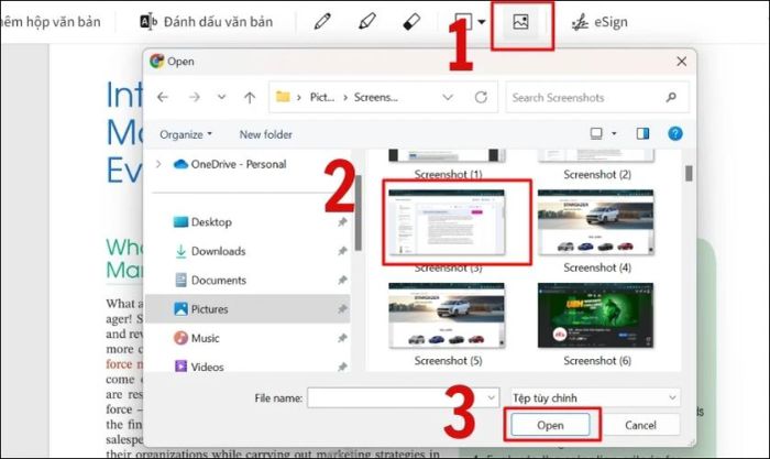 Chọn ảnh từ máy tính và tải lên công cụ