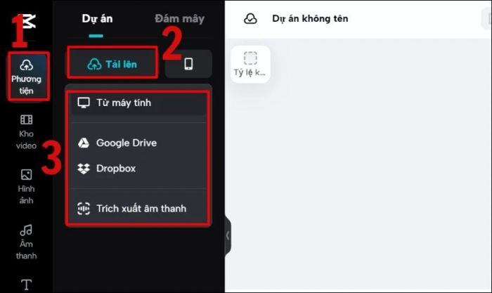 Chọn video từ máy tính để chỉnh sửa