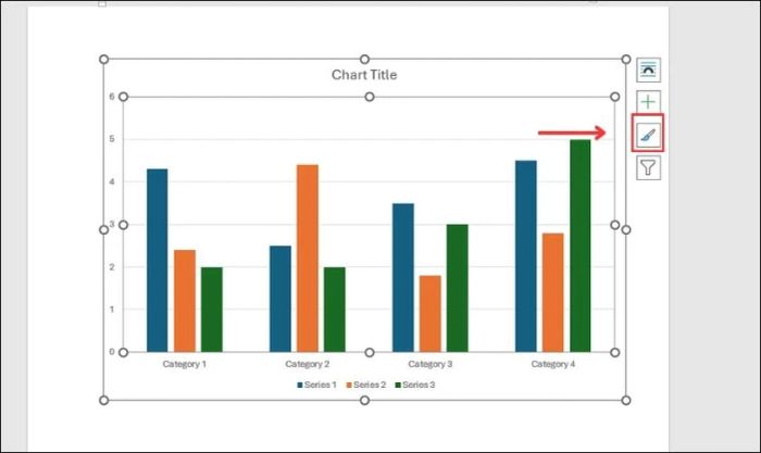 Hướng dẫn thay đổi màu sắc của cột/phần/đường trong biểu đồ Word sau khi vẽ