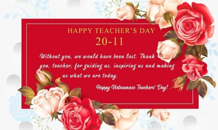 Thiệp mừng Teacher Day được thiết kế tinh tế và mang ý nghĩa sâu sắc