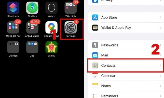 Cách chuyển số điện thoại từ iPhone cũ sang iPhone mới thông qua phần Cài đặt