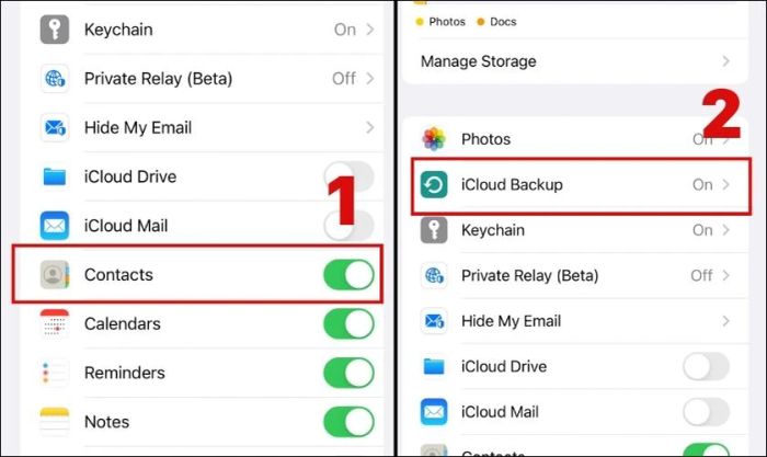 Tiến hành sao lưu iCloud (iCloud Backup) trong phần Cài đặt