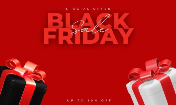 Hình nền Black Friday màu đỏ rực rỡ