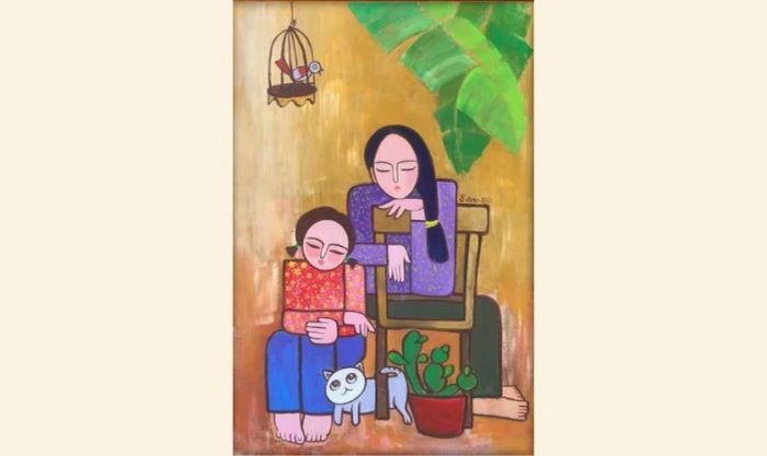 Vẽ tranh tặng chị đẹp mắt