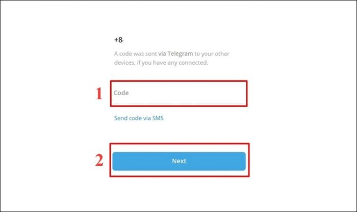 Nhấn Next để hoàn thành quá trình đăng nhập vào Telegram trên PC