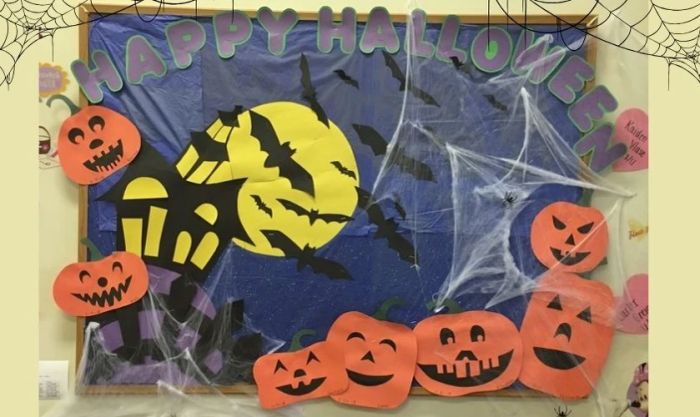 Trang trí bảng Halloween với phong cách đáng yêu số 3