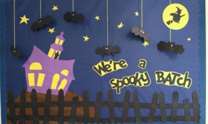 Trang trí bảng Halloween số 2 với màu sắc rực rỡ và nổi bật