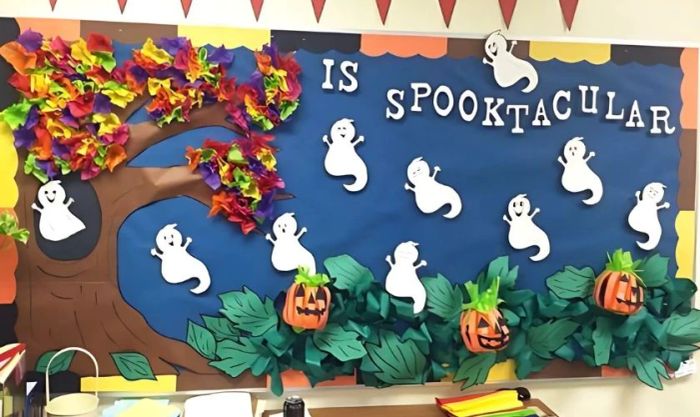 Trang trí bảng Halloween với phong cách đáng yêu số 1