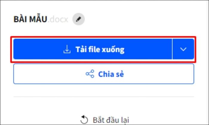 Chọn vào tải file xuống để file tự động tải về máy tính của bạn.