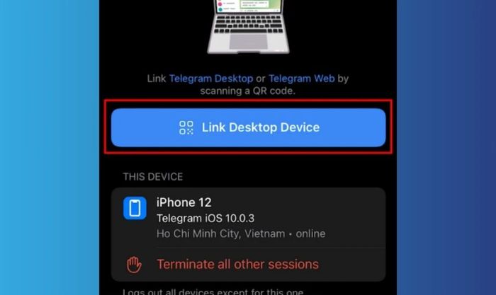 Chọn vào Link Desktop Device