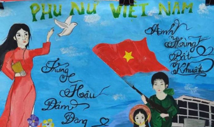 Mẫu vẽ tranh 20/10 thể hiện lòng tri ân