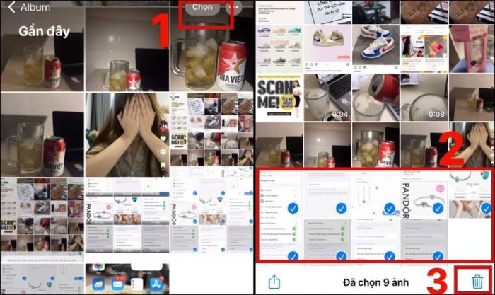 Giảm bớt hình ảnh lưu trữ trong điện thoại