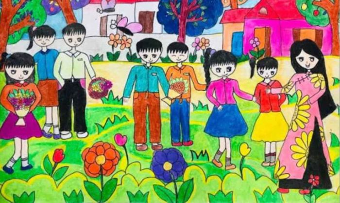 Mẫu tranh vẽ 20/10 độc đáo và ấn tượng