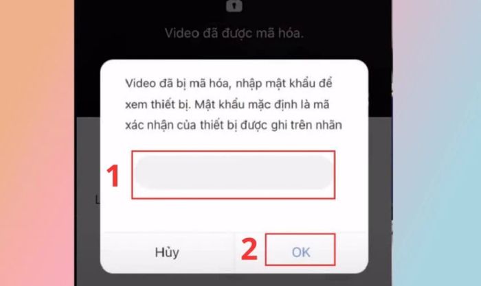 Bạn cần nhập mật khẩu gồm 6 ký tự viết hoa vào ô được đánh dấu trong hình