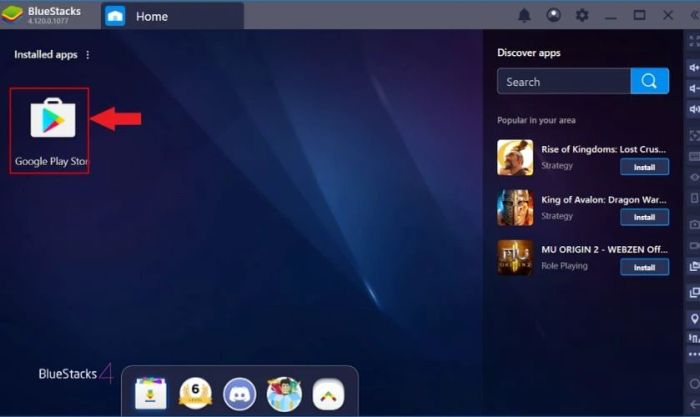 Khởi động giả lập và tìm kiếm YouTube Vanced trong Play Store
