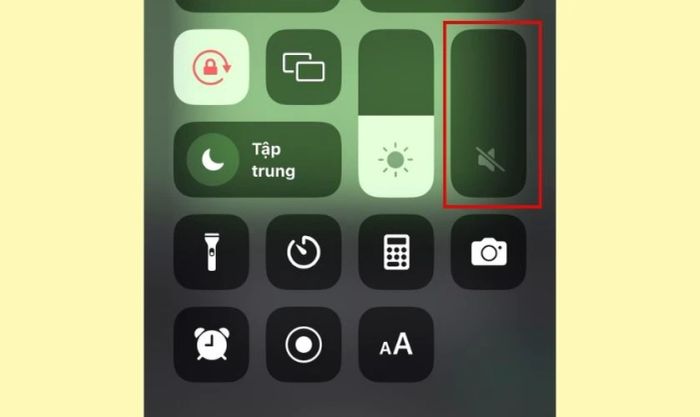 kéo thanh âm lượng về mức 0