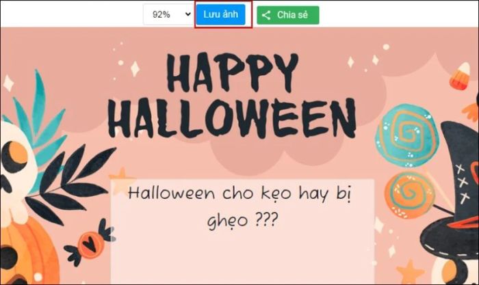 Nhấn Lưu ảnh để tải thiệp về thiết bị của bạn