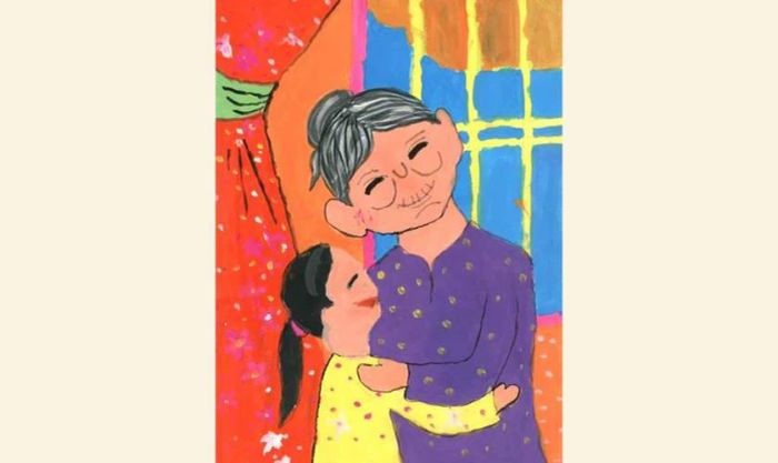 Vẽ tranh dành tặng bà