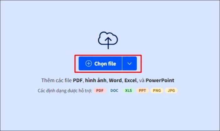 Nhấn vào mục chọn File để chọn file cần chuyển đổi.