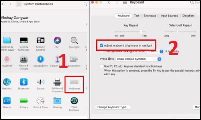 Hướng dẫn bật tính năng điều chỉnh đèn bàn phím MacBook tự động theo ánh sáng môi trường.