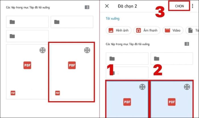 Chọn Tệp và đính kèm nhiều file cùng lúc