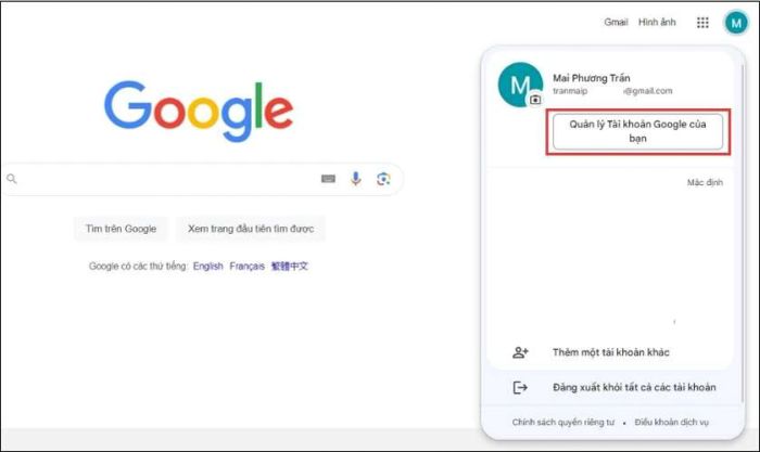 Cách thay đổi mật khẩu Google trên máy tính