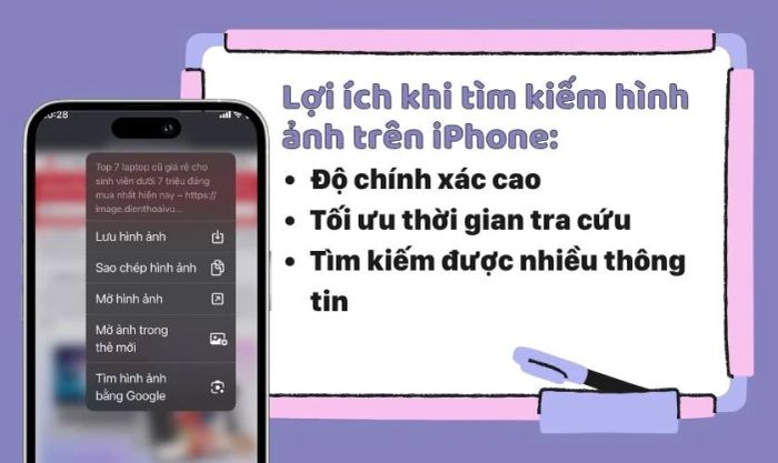 Những ưu điểm khi sử dụng tính năng tìm kiếm bằng hình ảnh trên iPhone