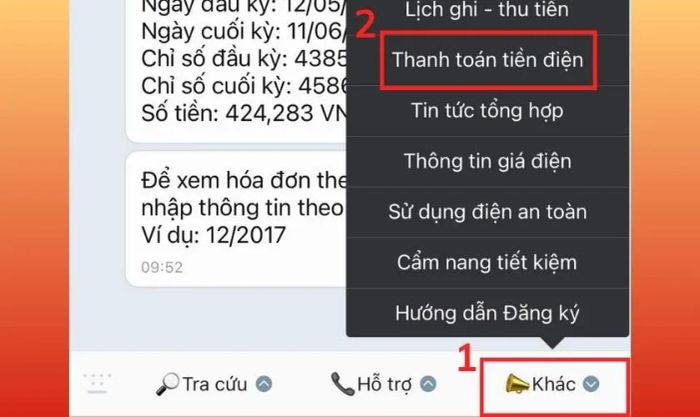 Hướng dẫn thanh toán tiền điện qua Zalo