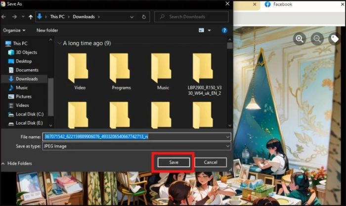 Chọn thư mục để lưu ảnh
