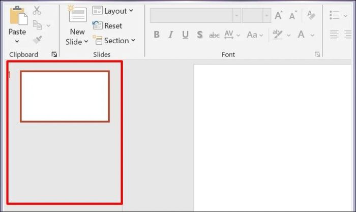Sử dụng thanh công cụ để thêm trang mới trong PowerPoint