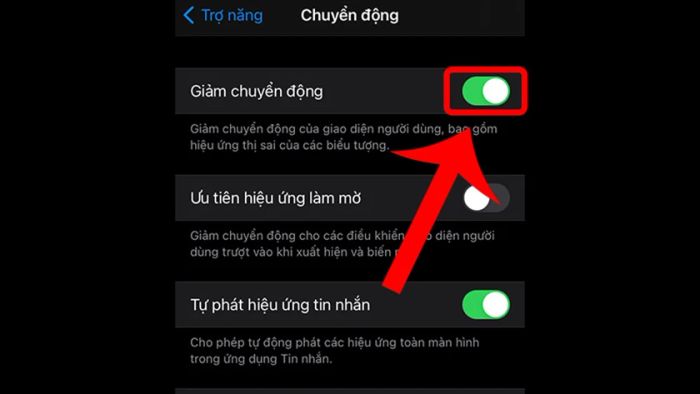 Giảm hiệu ứng chuyển động giúp điện thoại hoạt động mượt mà hơn.