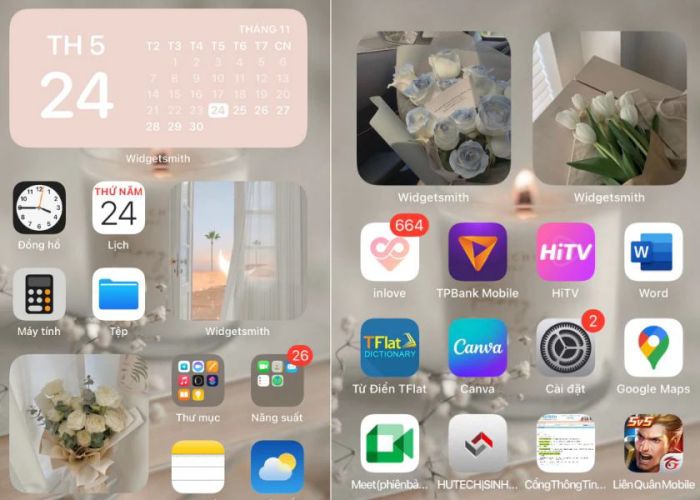 tận dụng Widget để tùy chỉnh