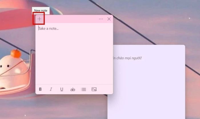 Hướng dẫn thêm một ghi chú mới trên máy tính