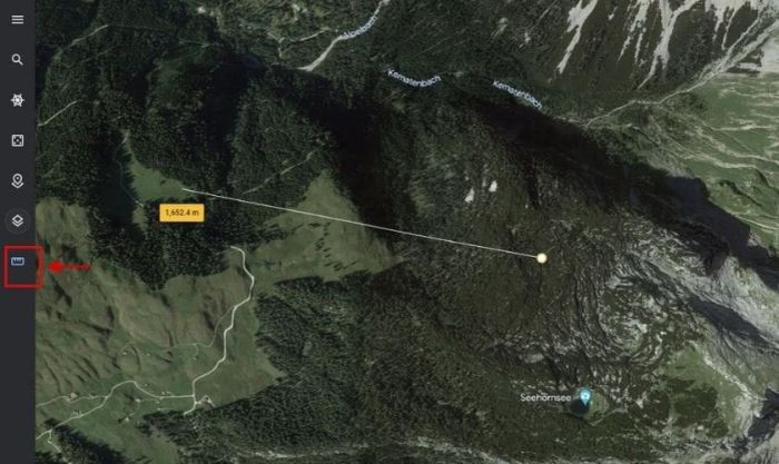 Biểu tượng cây thước trong Google Earth