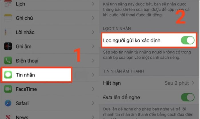 Hướng dẫn chặn tin nhắn rác trên điện thoại iPhone
