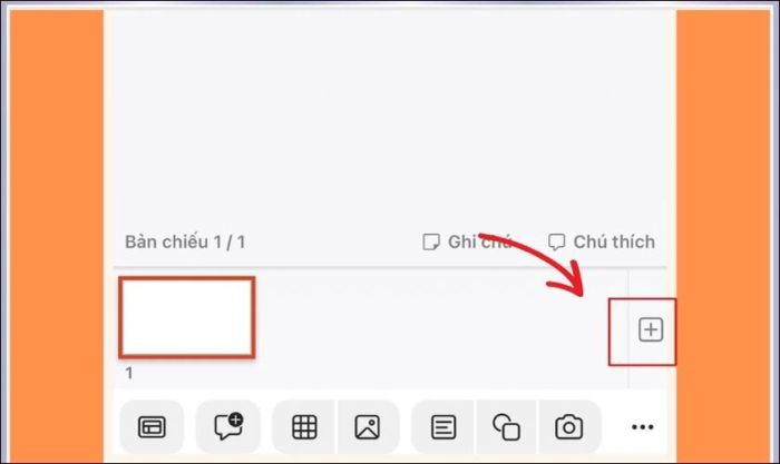 Nhấp vào dấu cộng ở góc phải